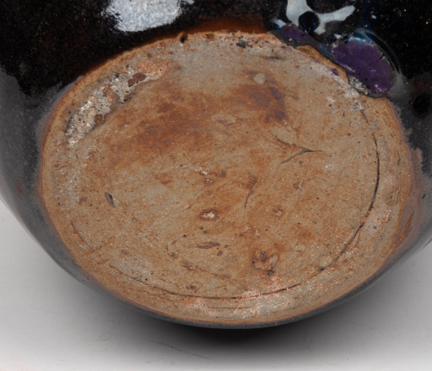 PETER RUSHFORTH blue glazed studio pottery vase, inventory stock No. 16 ...