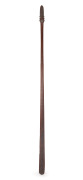 RUNNYMEDE TASMANIA an impressive Maori antique taiaha, carved hardwood with paua shell eyes (one missing), a fine quality 19th century example, 158cm high.
