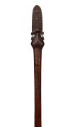 RUNNYMEDE TASMANIA an impressive Maori antique taiaha, carved hardwood with paua shell eyes (one missing), a fine quality 19th century example, 158cm high. - 2