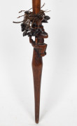 RUNNYMEDE TASMANIA, antique parrying club (or Roromaraugi) with curved blade and tapering handle terminating in a crouching figure, Makira (San Cristobal), Solomon Islands origin, mid 19th century, 122cm long. PROVENANCE: Bayly family. - 3