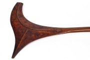 RUNNYMEDE TASMANIA, antique parrying club (or Roromaraugi) with curved blade and tapering handle terminating in a crouching figure, Makira (San Cristobal), Solomon Islands origin, mid 19th century, 122cm long. PROVENANCE: Bayly family. - 4