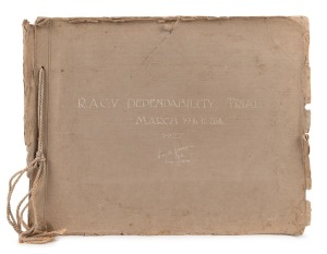 R.A.C.V. DEPENDABILITY TRIAL, MARCH 19th-26th, 1927: Impressive period photograph album depicting competitors in action, town scenes etc., many with captions, in original album. Inspection will reward.