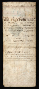 A 1880 City of London indenture on vellum with twelve red wax seals and four revenue stamps, detailing the establishment of a trust on behalf of one Elizabeth Cohen, widow of the late Samuel Cohen of Sydney, and their daughter Hannah Cohen and soon to be 