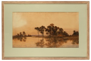NEVILLE CAYLEY, SENIOR (1853-1903), (water scene landscape), watercolour, signed lower right "N. W. Cayley", 58 x 108cm, 94 x 143cm overall.