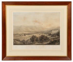 (after) WILLIAM THOMAS LYTTLETON (1786-1839), Panshanger, Tasmania, the Seat of Joseph Archer Esquire, circa 1835, lithograph, titled in lower centre, attractively framed in Australian cedar, 54 x 69cm, 83 x 97cm overall.