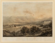 (after) WILLIAM THOMAS LYTTLETON (1786-1839), Panshanger, Tasmania, the Seat of Joseph Archer Esquire, circa 1835, lithograph, titled in lower centre, attractively framed in Australian cedar, 54 x 69cm, 83 x 97cm overall. - 2