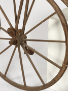 VELOCIPEDE (BONE SHAKER) rare and early Australian redgum and blacksmith make bicycle, Barossa Valley, circa 1860s, 130cm high, 190cm long, front wheel 98cm diameter. - 3