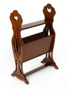 An antique Australian Arts & Crafts blackwood magazine stand, early 20th century, 85cm high, 55cm wide, 32cm deep.