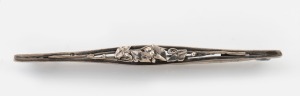 RHODA WAGER Australian silver bar brooch, circa 1920, stamped "WAGER", 6cm wide.