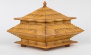 Australian folk art or prison art matchstick casket, 20th century, ​​​​​​​21cm high, 40cm wide, 21cm deep