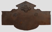 SUN FOUNDRY MAIR ST. BALLARAT quarter inch antique cast iron fireplace reflector, 19th century, (heavy!), ​​​​​​​51 x 85cm