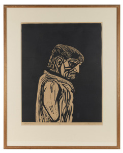 NOEL COUNIHAN (1913-1986), The Old Man, linocut, 12/40, signed lower right "Counihan, '78", 52 x 42cm, 75 x 60cm overall.