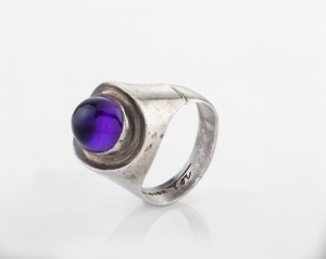 TOR SCHWANCK&nbsp;silver and amethyst&nbsp;designer ring