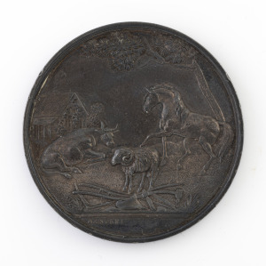 151 · PORT PHILIP FARMERS ASSOCIATION INSTITUTED 1848, Fresh Butter Second Price Medallion, awarded to Mrs A. McCracken, 1854, struck in bronze, (38mm).