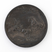 PORT PHILIP FARMERS ASSOCIATION INSTITUTED 1848, Fresh Butter Second Price Medallion, awarded to Mrs A. McCracken, 1854, struck in bronze, (38mm).