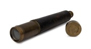 MUIRHEAD & Co. of ADELAIDE antique brass and leather expandable telescope, 19th century, 30.5cm, expands to 55cm.