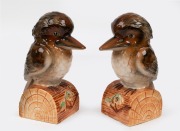 A pair of vintage ceramic kookaburra bookends, mid 20th century, 18cm high