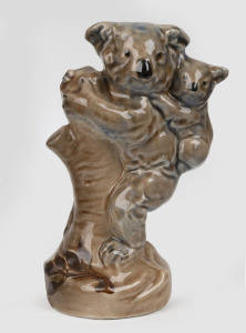 ELISCHER pottery koala figural group, 23cm high