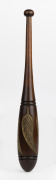 A pair of antique Australian calisthenic clubs, turned blackwood with carved gumleaf decoration and gilt highlights, early 20th century, 51cm high