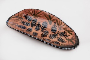 PATSY NAMBAJINP MORTON honey ants pottery coolamon, 25cm wide