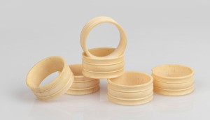 A set of six antique turned whalebone napkin rings, 19th century, ​​​​​​​4cm diameter each