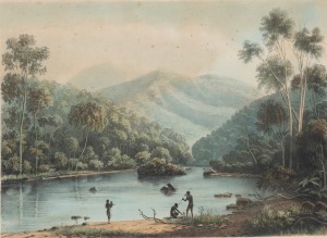 EUGENE VON GUERARD (1811 - 1901), View On The Upper Mitta Mitta, colour lithograph, ​​​​​​​30 x 39cm, 49 x 56cm overall