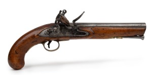 HEAVY DRAGOON flintlock pistol with regimental markings for the First Life Guards, with Tower mark, crown and George Rex cypher, circa 1800.