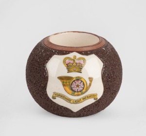 YORKSHIRE LIGHT INFANTRY REGIMENT match striker, made by McIntyre & Co. of Burslem, 6cm high