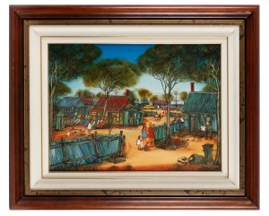 RAY REEVES (1967 - ), (country town scene), oil on board, signed lower right "Ray Reeves, 2000", 45 x 60cm, 70 x 85cm overall.