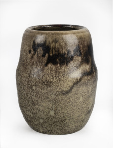 MERRIC BOYD pottery vase with unusual glaze, incised "Hand Craft, Boyd, 1920", ​​​​​​​18.5cm high.