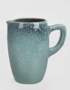 KLYTIE PATE turquoise glazed pottery jug, incised "Klytie Pate", 16cm high.