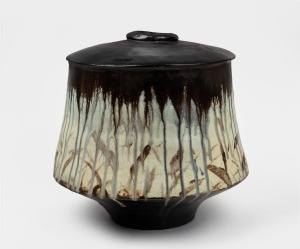 JEFF MINCHAM "Falling Leaves II" exhibition pottery vase, incised "Mincham, '05", 33cm high, 33cm wide.