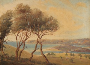 SAMUEL G. GODDARD (working 1920-50s), Dee Why Looking Back Towards Manly, oil on canvas board, signed lower left "Sam Goddard", 30 x 40cm, 44 x 55cm overall.