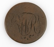 Convict "Love Token" engraved on both sides with initials, 18th/19th century.