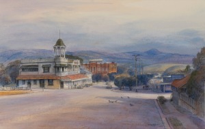 KENNETH JACK (1924-2006), Mount Morgan, Queensland, watercolour and ink, signed lower right "Kenneth Jack, 2004", ​​​​​​​27 x 43cm, 49 x 64cm overall.