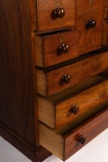 An antique Australian dwarf lum style chest of drawers with well figured cuts of cedar and huon pine secondary carcass timbers, Tasmanian origin, circa 1870, ​​​​​​​94cm high, 91cm wide, 51cm deep - 2