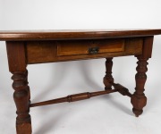 PETER McCANN (1828-1908) of TORQUAY VICTORIA: Unique and interesting user-made games table on turned blackwood stretcher base and with single frieze drawer, the oval top with parquetry chess and cribbage inlay of numerous Victorian specimen timbers includ - 3
