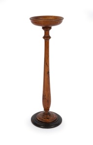 An Australian pokerwork stand decorated with gum blossoms and leaves, circa 1925, 73cm high.