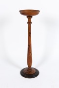 An Australian pokerwork stand decorated with gum blossoms and leaves, circa 1925, ​​​​​​​73cm high. - 3