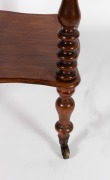 An antique Australian four tier blackwood wotnot with finely turned bobbin supports and original brass casters, Melbourne origin, circa 1870, 127.5cm high, 45cm wide, 32.5cm deep. - 3