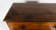 A Colonial Australian blackwood three drawer chest with Baltic pine secondary timbers resting on turned vase bun feet, Tasmanian origin, circa 1850, 99cm high, 96cm wide, 48cm deep. - 3