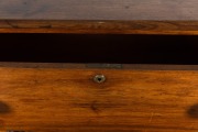 A Colonial Australian blackwood three drawer chest with Baltic pine secondary timbers resting on turned vase bun feet, Tasmanian origin, circa 1850, 99cm high, 96cm wide, 48cm deep. - 4
