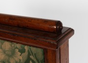 NINIAN MELVILLE JUNIOR (1843-1897) antique Australian cedar fire screen with green floral brocade upholstered panels, circa 1870, 106cm high, 61cm wide (closed), 35cm deep. - 3