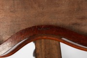 ANDREW LENEHAN of SYDNEY antique Colonial Australian cedar serpentine front two drawer hall table, Sydney origin, circa 1850, with remains of circular paper label and impressed stamp "A. LENEHAN", 71cm high, 120cm wide, 46.5cm deep. - 3