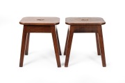 A pair of Colonial Australian cedar postulant stools with square form tapering legs, New South Wales origin, circa 1850, 46cm high, 40cm wide, 28cm deep. - 2
