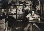 TERRA NOVA EXPEDITION: Original silver gelatin photograph, 17 x 12cm, numbered '341' in pencil in Herbert Ponting's hand, known to have been titled by Ponting "Capt Scott writing his journal in the Winterquarters Hut".