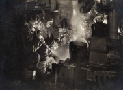 TERRA NOVA EXPEDITION: Original silver gelatin photograph, 16.5 x 11.5cm, numbered '282' in pencil in Herbert Ponting's hand, known to have been titled by Ponting "Meares and Capt Oates at the blubber stove, cooking food for the dogs".