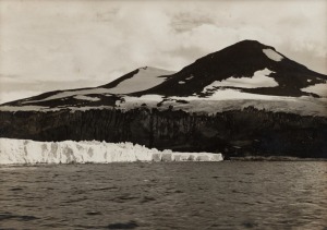 TERRA NOVA EXPEDITION: Original silver gelatin photograph, 16.5 x 12cm, numbered '76' in pencil in Herbert Ponting's hand, known to have been titled by Ponting "End of the Barrier. Jan. 3rd 1911.".