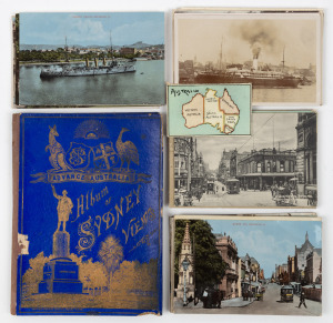 POSTCARDS: Australian scenes, airship, military etc., an attractive range; together with a lepidero album of Sydney views, (qty).