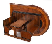 GUY CRICK, cafe diner booth miniature wall mount model crafted from Queensland walnut, Tasmanian oak, fiddleback maple and blackwood, mid 20th century, 50cm high, 65cm wide, 30cm deep. - 2
